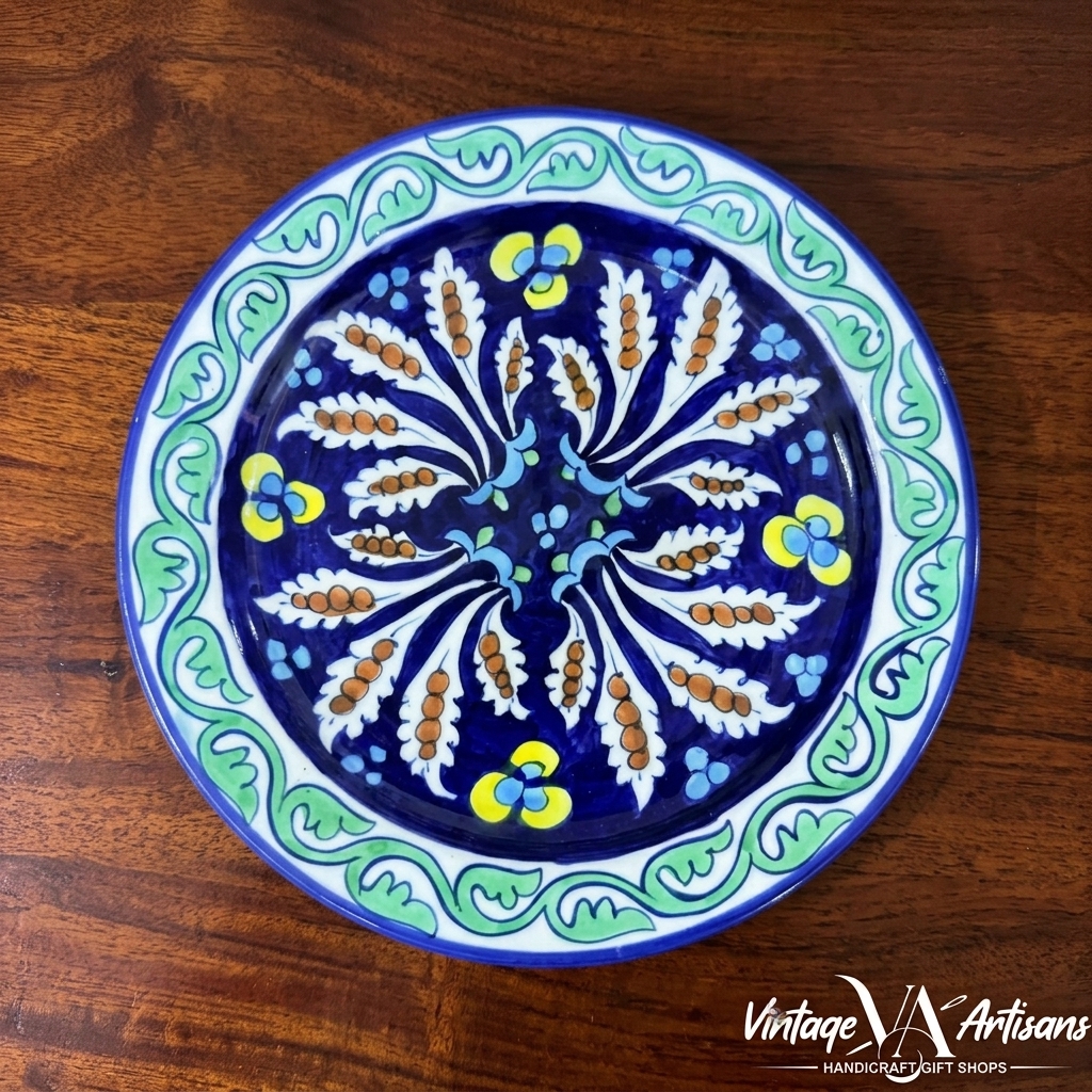 Green Flower Dinner Plate