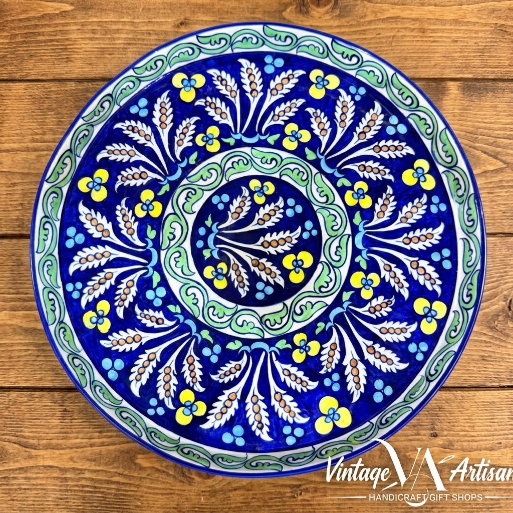 Green Flower Pizza Plate
