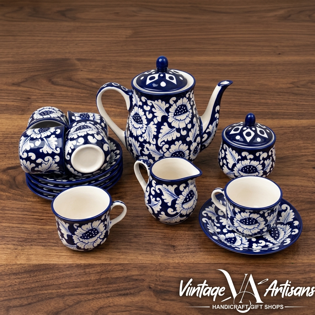 Blue Flower Tea Set