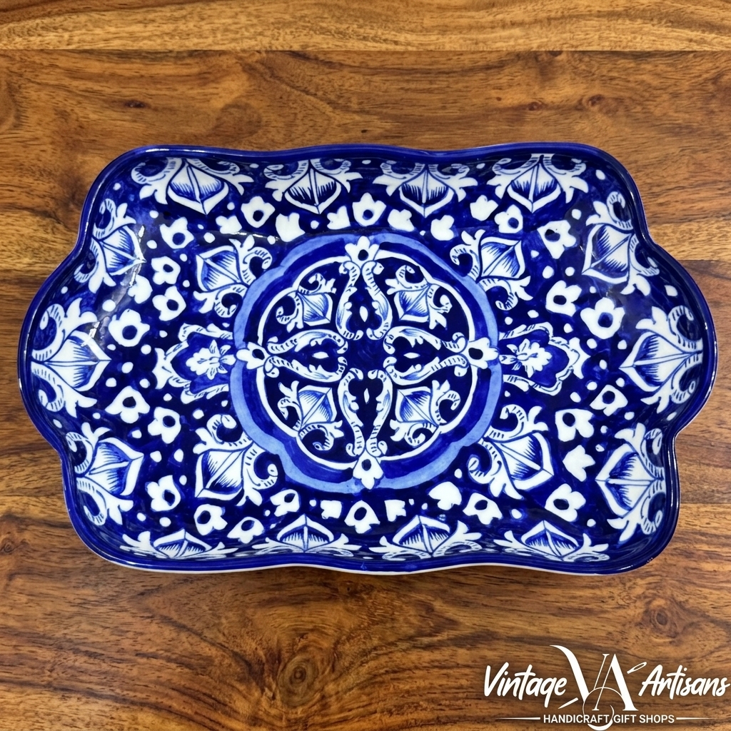 New Blue Celico Rectangle Serving Dish - set of 2