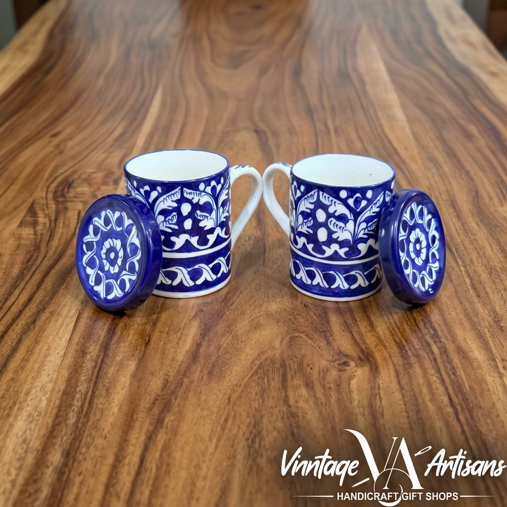 Blue Felicity Cover Mug - Set of 2