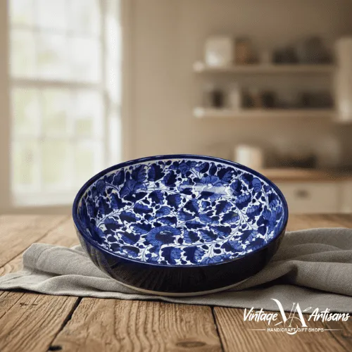 Blue Pattern Large Serving Bowl