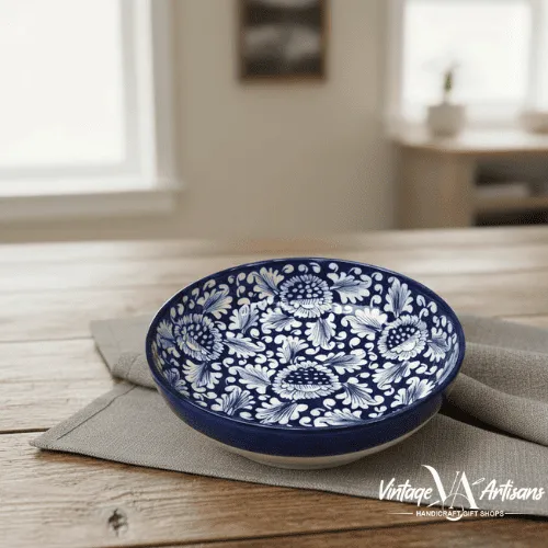 Blue Flower Serving Bowl