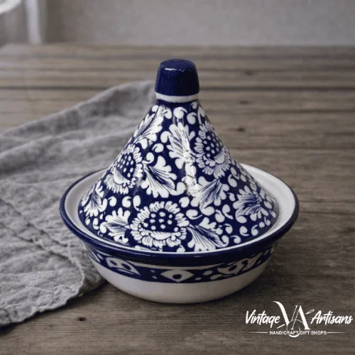 Blue Flower Bowl with Cap