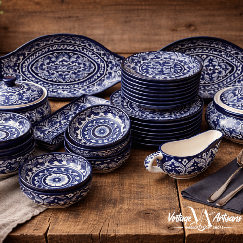 Blue Felicity Dinner Set - 8 Persons Serving