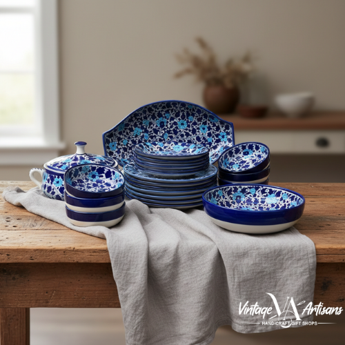Light Serina Blue Dinner Set - 6 Persons Serving