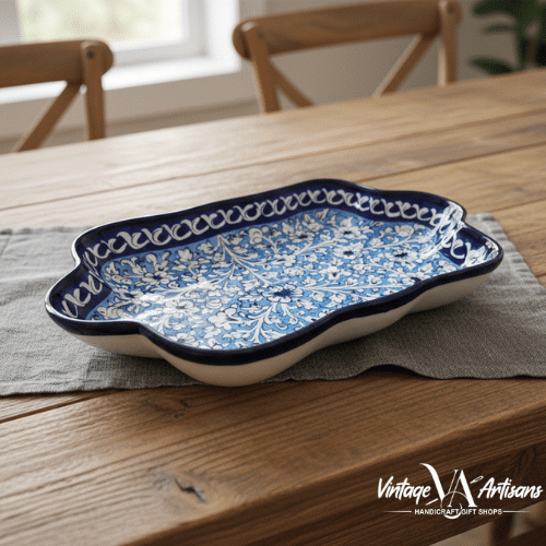 Breeze Blue Large Rectangle Dish