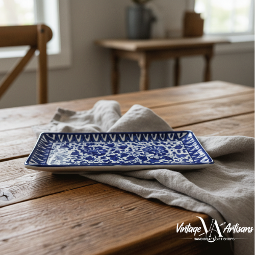 Serina Blue Salad Dish