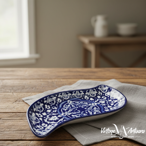 Blue Celico Leaf Dish