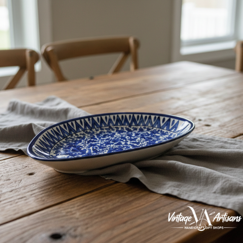 Serina Blue New Half Oval Dish