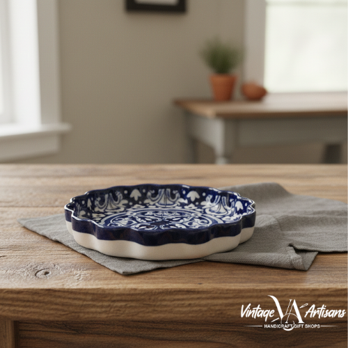 Blue Celico Round Dish Medium