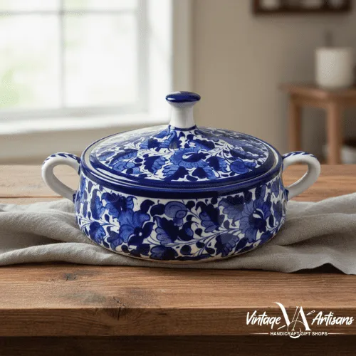 Blue Pattern Cover Pot