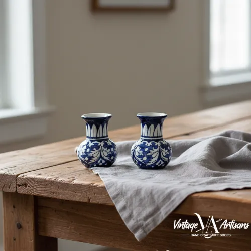 Blue Felicity Tinny Vase - Set of 2