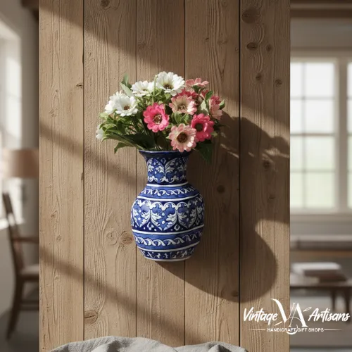 Blue Felicity Large Bottle Hanging Planter
