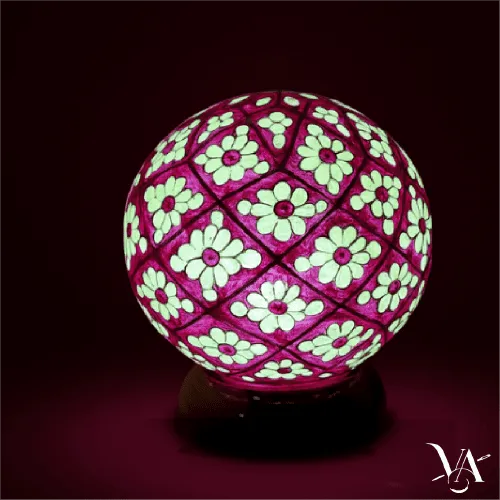 Pink Bloom Round Table Lamp