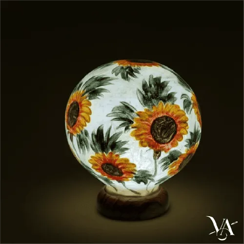 Amber Glow Round Table Lamp
