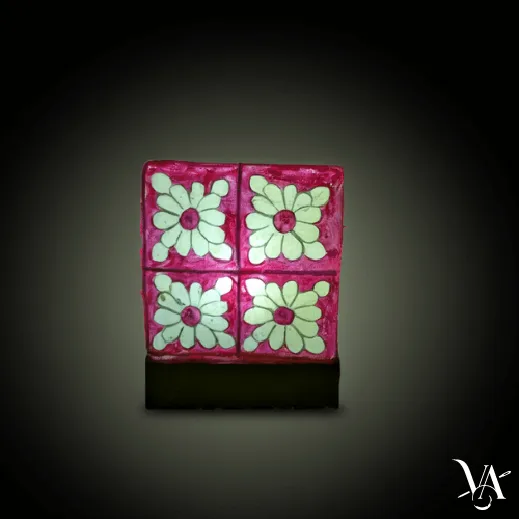 Pink Bloom Camel Skin Lamp